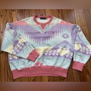 Vintage Polo by Ralph Lauren Colorful Patterned Women's Sweatshirt